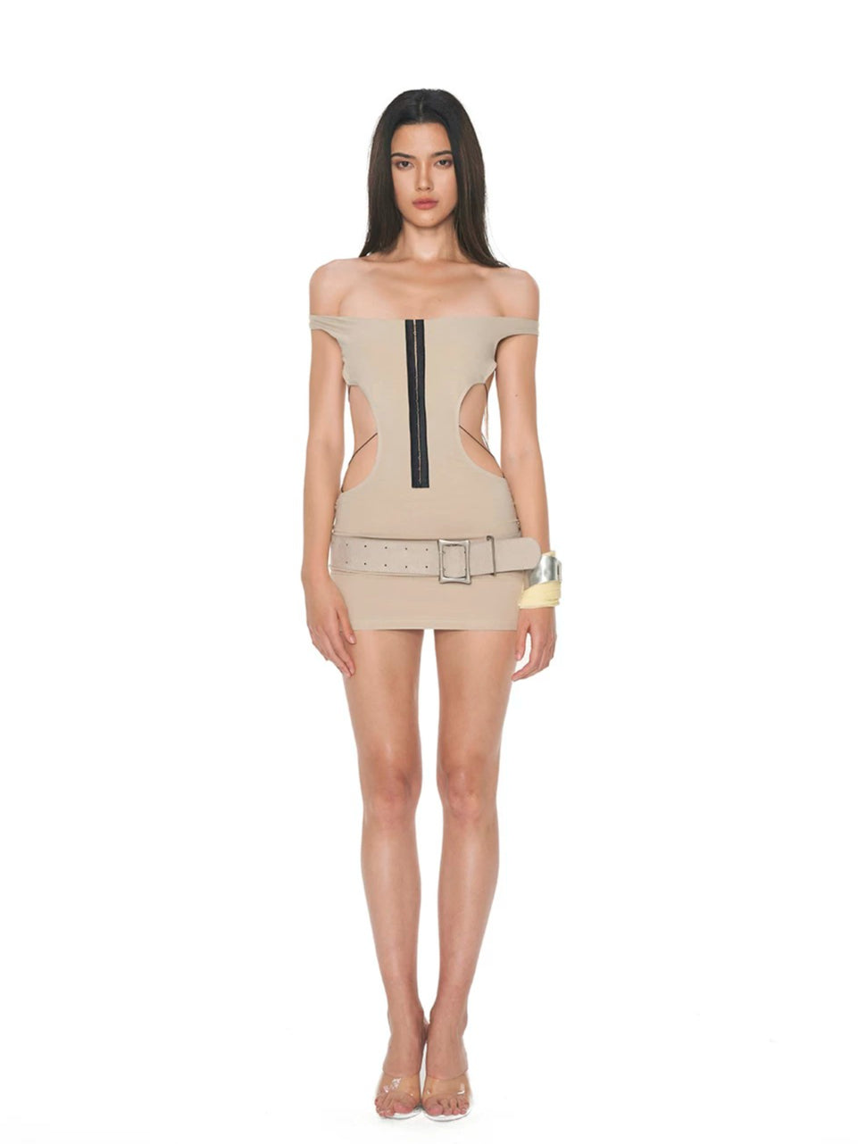 Lace-Up Halter Bodycon Dress