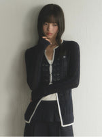 Contrast Trim Knit Cardigan