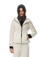 Knit Panel Hooded Down Jacket