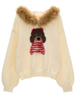 Cute Puppy Hooded Knit Sweater