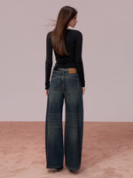 Rose Button Detail Fitted Long Sleeve Top