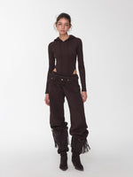 Letter Embroidery Hooded Bodysuit