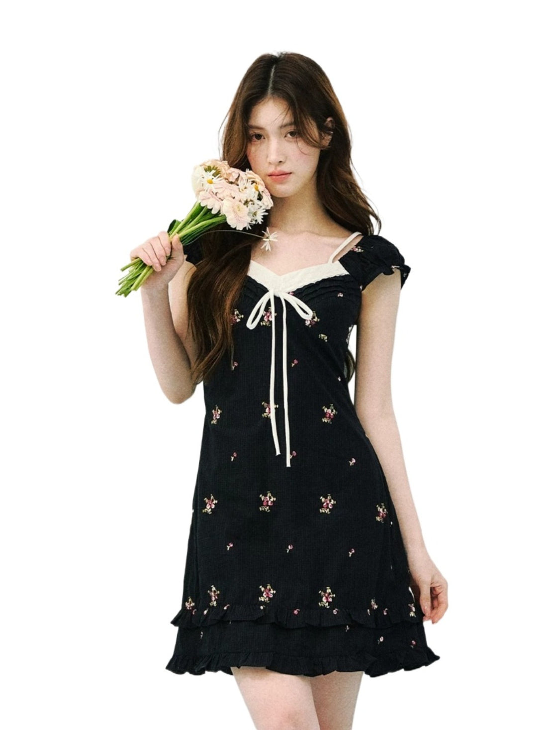 Floral Square Neck Dress