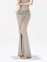 Romantic Ruched Fishtail Skirt