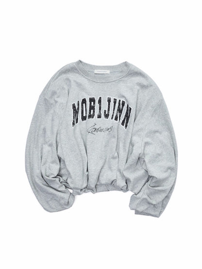 Retro Letter Print Balloon Sweatshirt