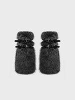 Black Faux Fur Leg Warmers