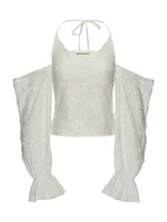 Off-Shoulder Halter Flare Sleeve Blouses