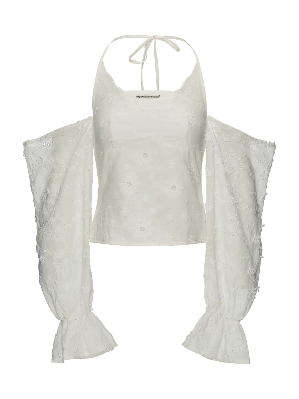 Off-Shoulder Halter Flare Sleeve Blouses