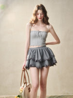 Embroidered Wool Hollow Cardigan & Tank Top Set