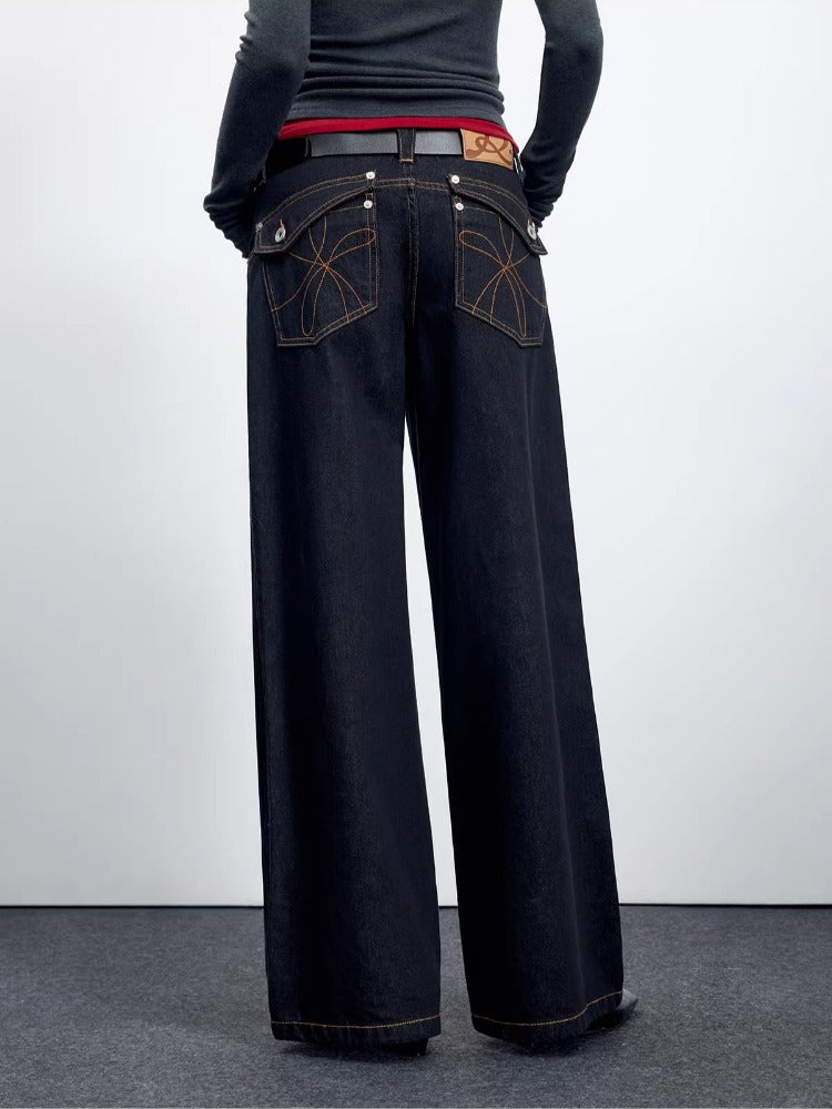 Raw Denim Straight Jeans