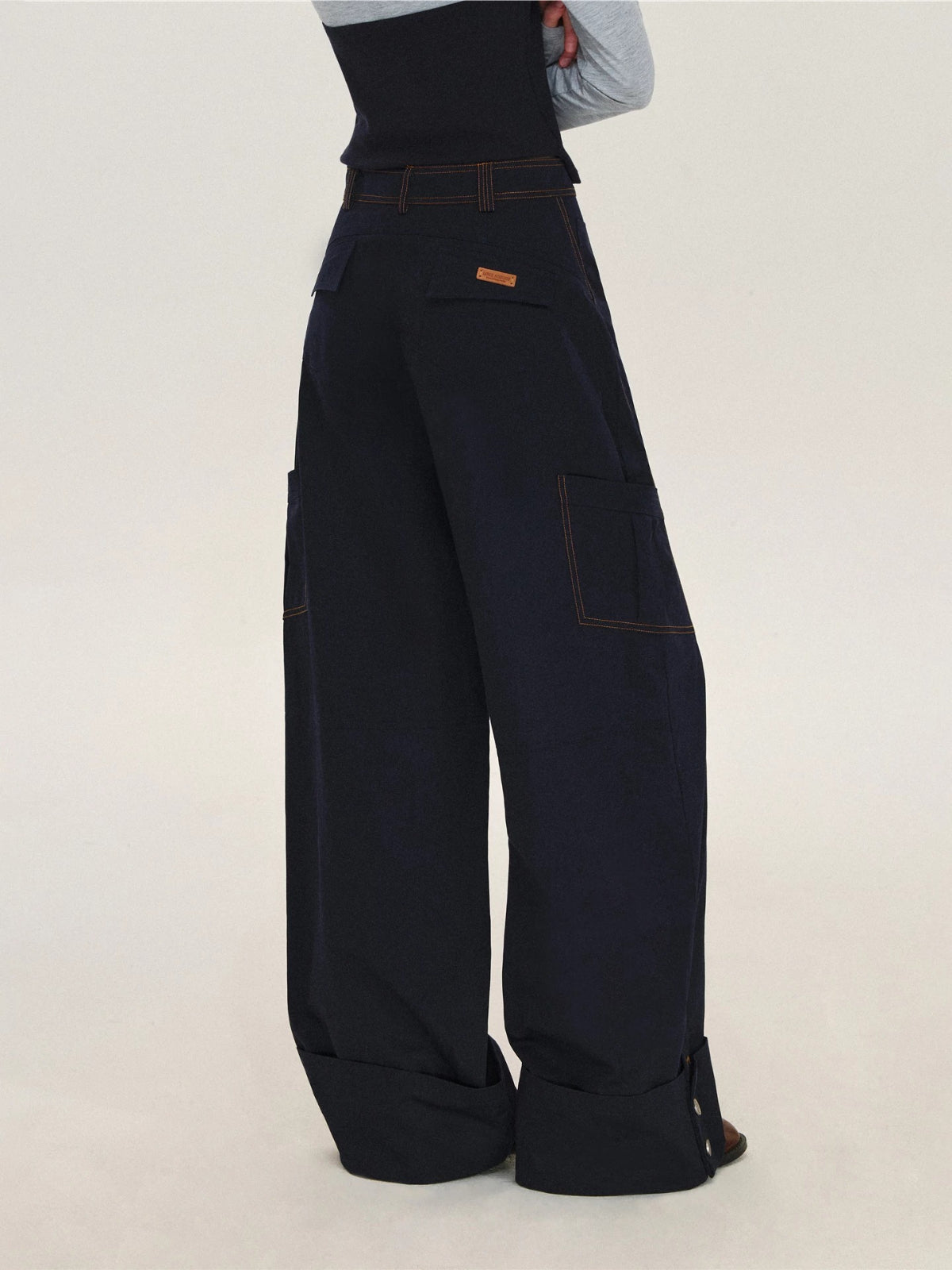 Detachable Plaid Cargo Wide Leg Pants