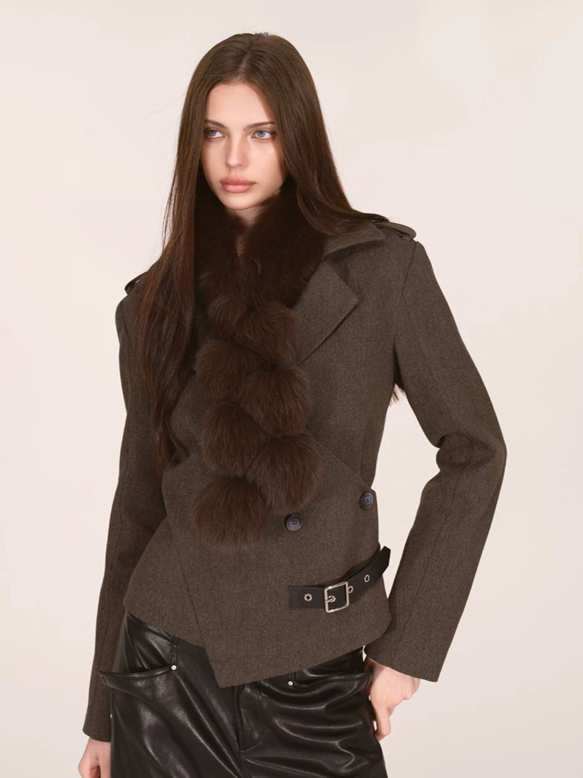 Luxurious Fox Fur Pom Pom Scarf
