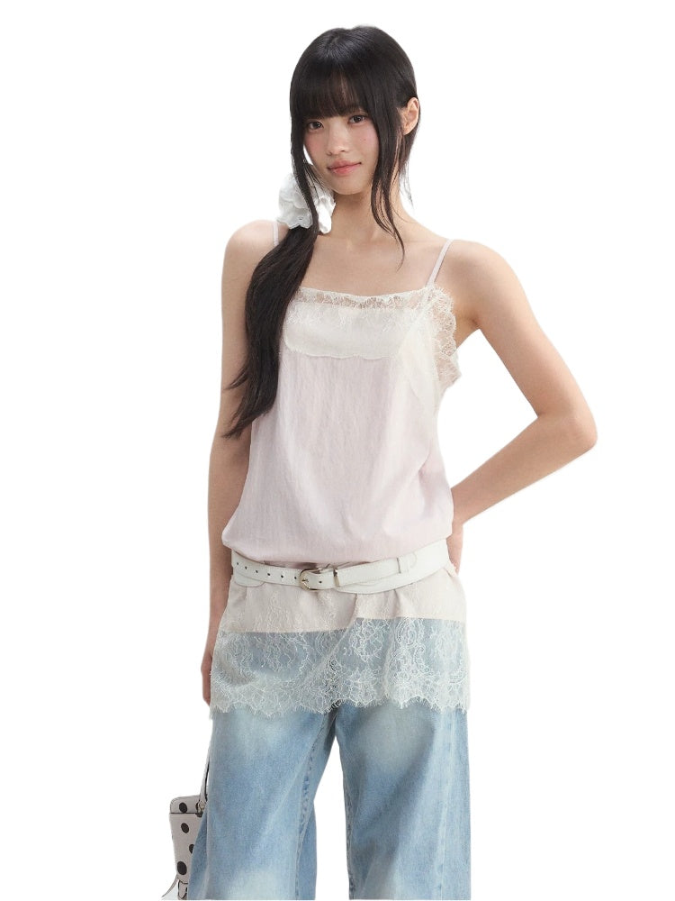 Lace Layered Cami Dress