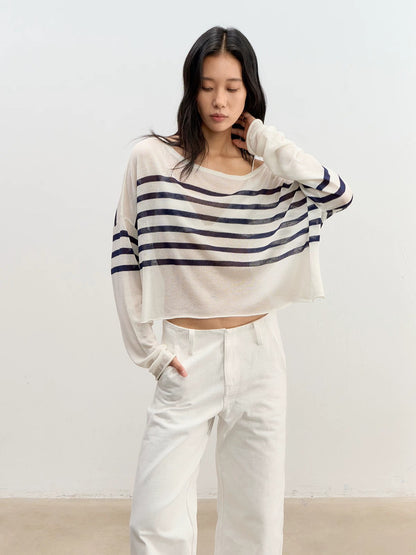 Striped Off Shoulder Knit