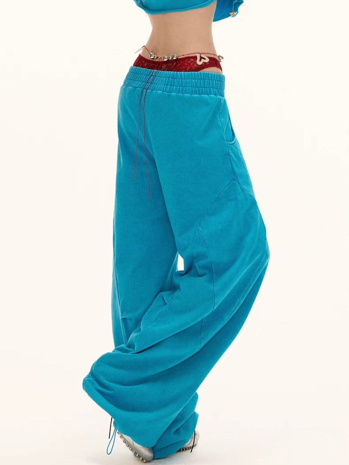 Washed Wide-Leg Casual Sweatpants
