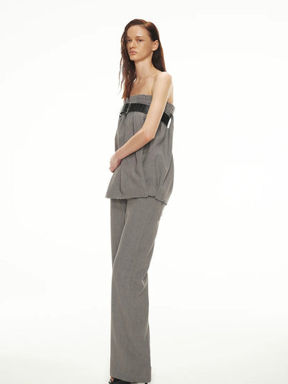 Linen Bandeau Pants Set