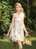Irregular Lace Puff Dress