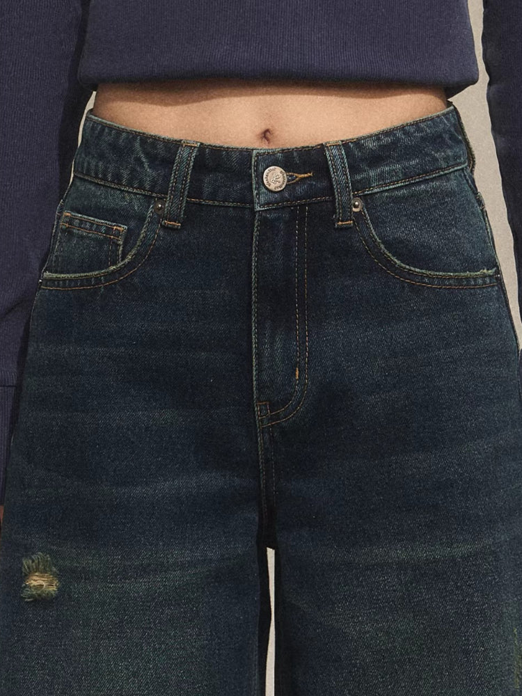 Vintage Straight Wide-Leg Jeans
