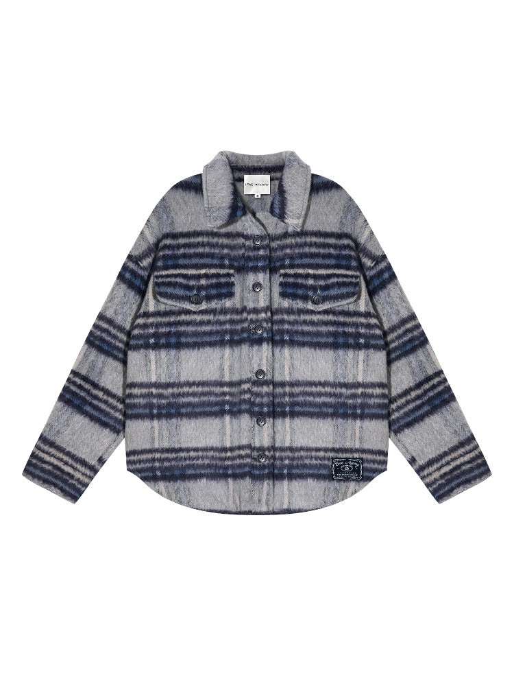 Plaid Wool Shirt Jacket