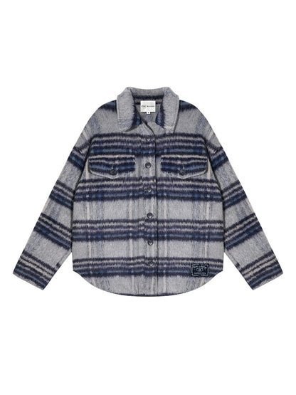 Plaid Wool Shirt Jacket