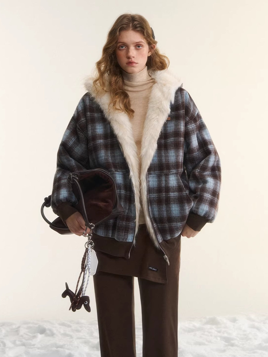 Reversible Plaid Teddy Jacket