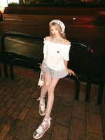 Silvery Ballet Bow Flats