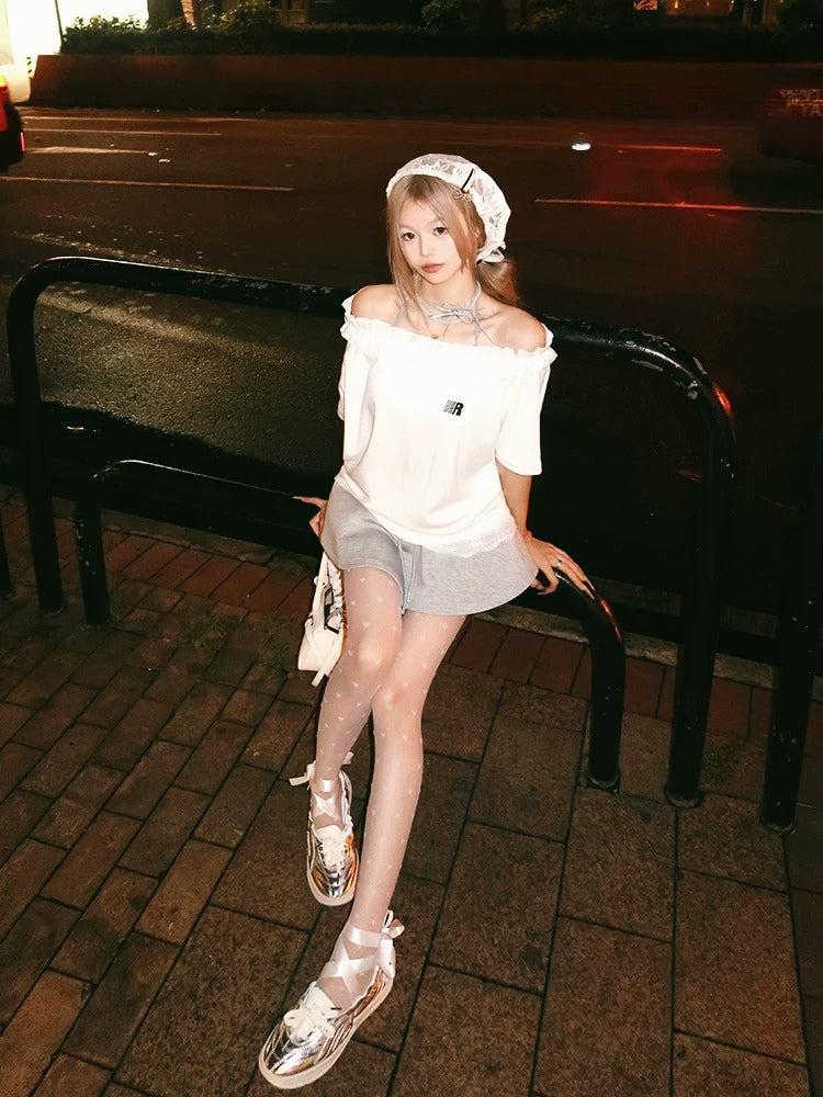 Silvery Ballet Bow Flats