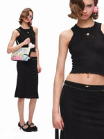 Snoopy Knit Top & Skirt Set