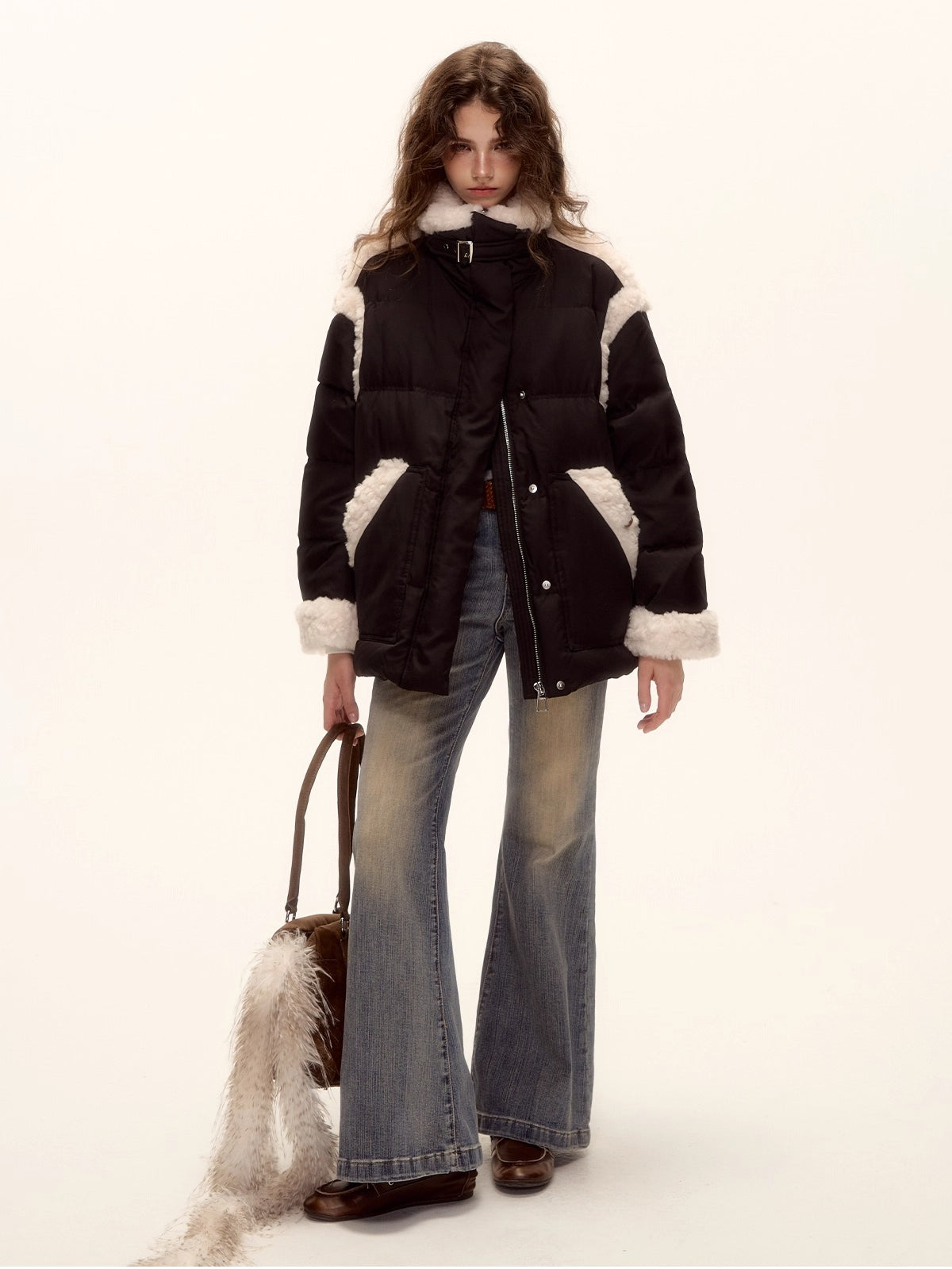 Sherpa Panel Down Jacket