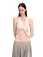 Lace Panel Twist Knit Tank