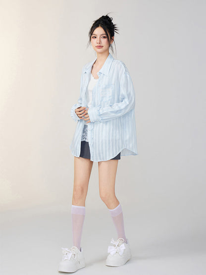Lace-Trimmed Floral Shirt