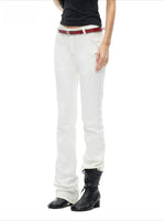 "White" Washed Straight Jeans