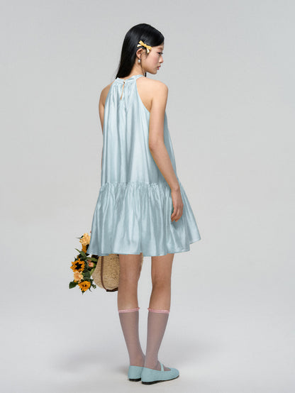Halter Neck Tencel Lace Beach Dress