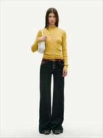 ＋5CM N4 Suede Straight Jeans