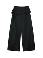 Layered Tie Waist Barrel Trousers