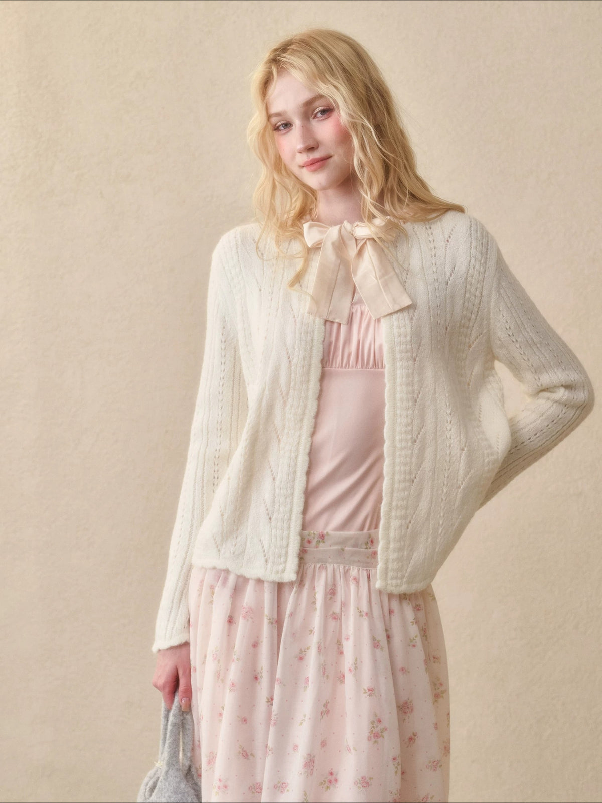 Ribbon Knit Cardigan