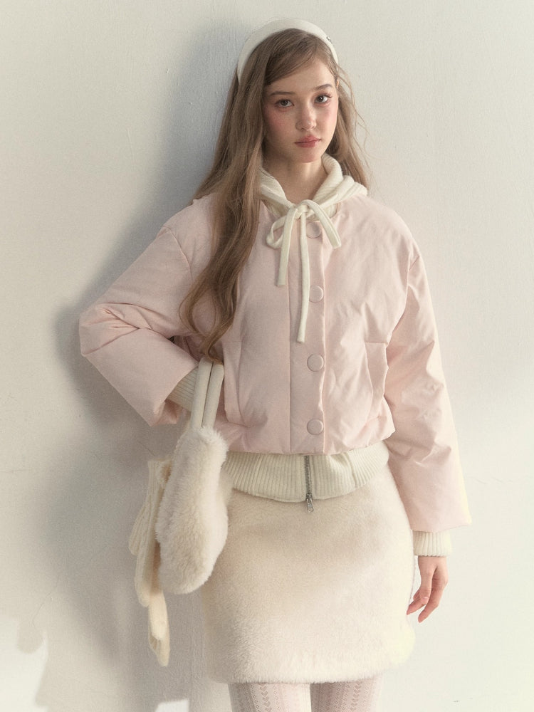 Reindeer Footprints Hooded Down Jacket