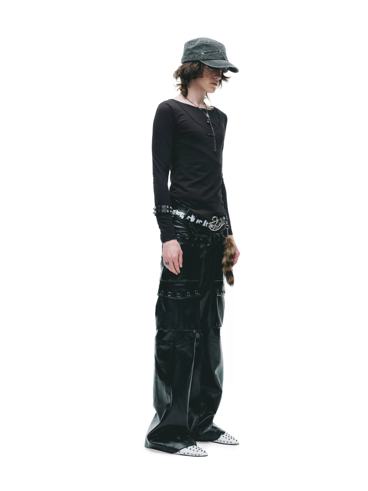 Layered Metal Tag Slim Fit T-Shirt