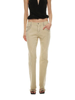 Contrast Stitch Straight Jeans