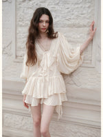 Romantic Ruffle Sleeve Dress