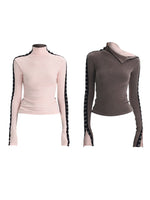 Reversible Brushed Mockneck Top