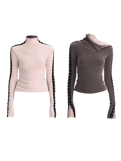 Reversible Brushed Mockneck Top