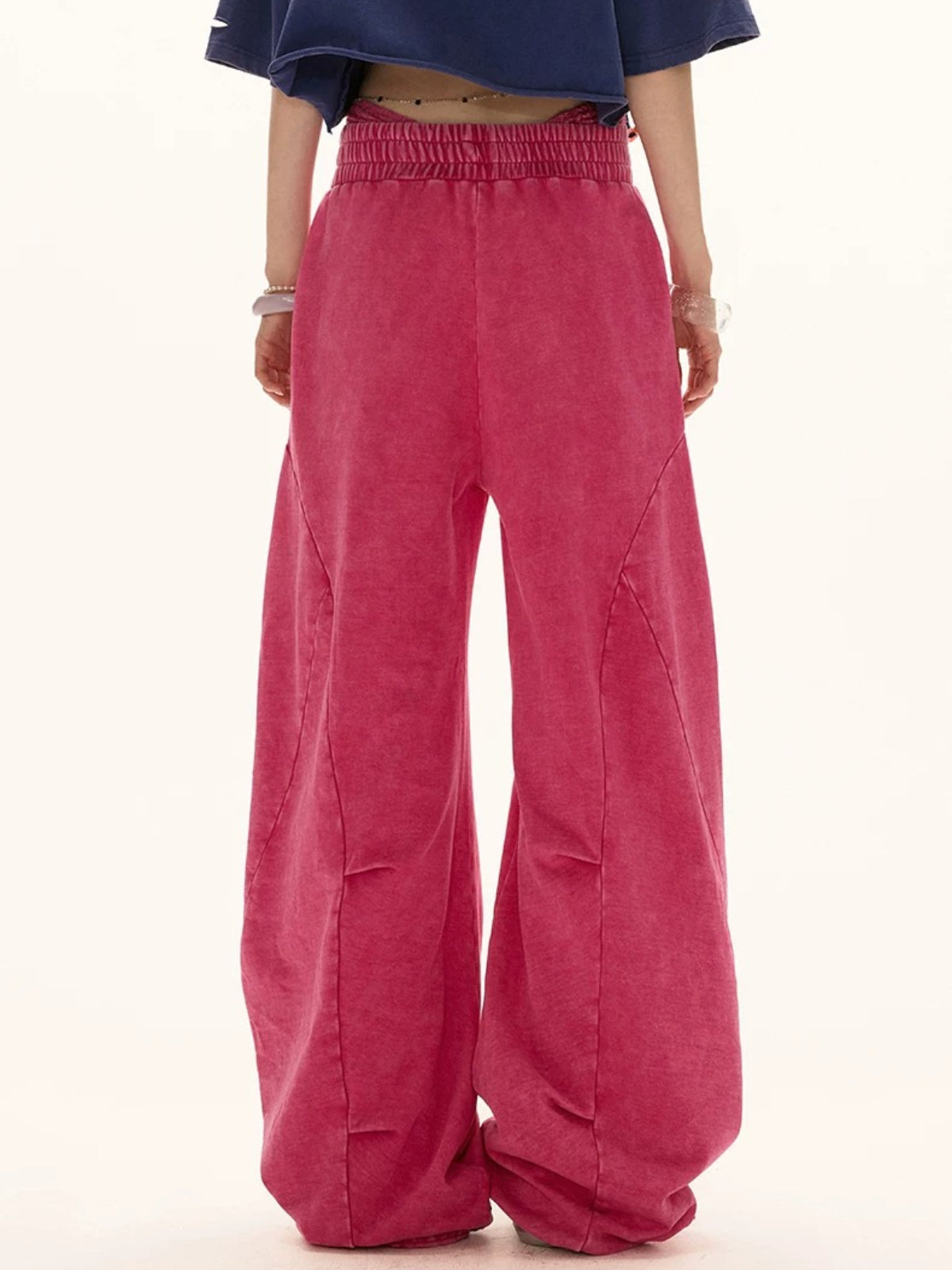 Washed Wide-Leg Casual Sweatpants
