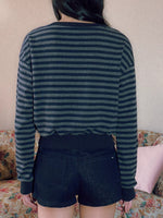 Striped V-Neck Sweatshirt