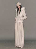 Pleated Tie-Waist Wide Leg Trousers