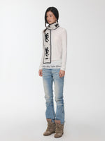 Basic Letter Print Semi-Sheer Long Sleeve Tee