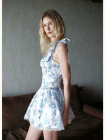 Fiorina Floral Lace-Up Mini Dress
