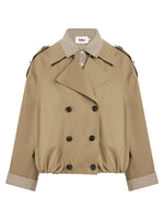 Layered Stripe Panel Trench Jacket