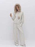 Fur Trim Knit Lounge Set
