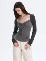 Layered Contrast Knit Top